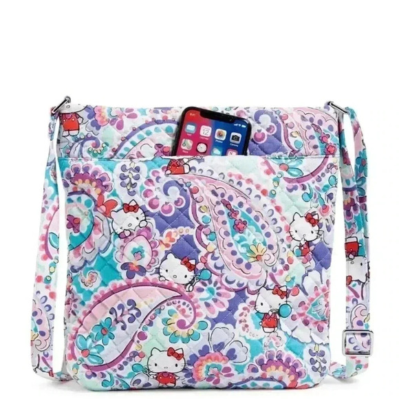RARE Vera Bradley Hello Kitty® Triple Zip Crossbody Bag NWT - Picture 3 of 5